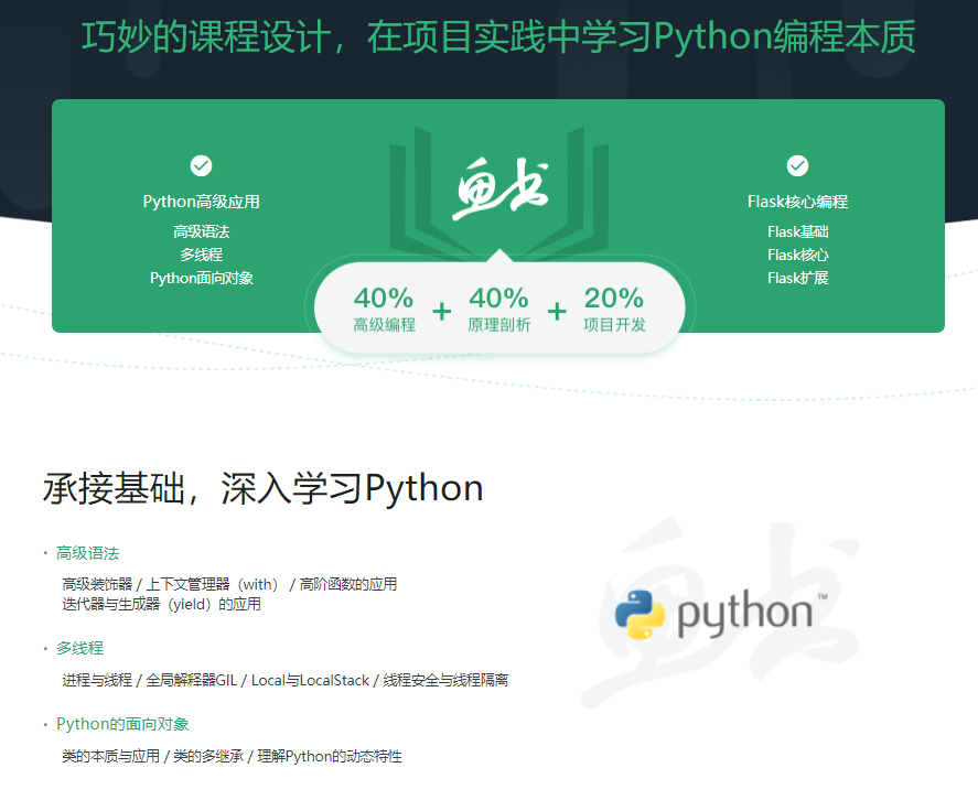 Python Flask高级编程之从0到1开发《鱼书》精品项目|完结无密