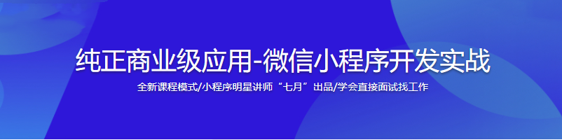 纯正商业级应用-微信小程序开发实战|完结无密