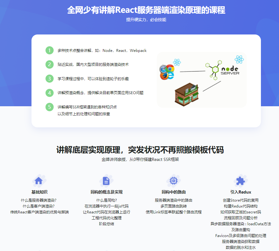 React服务器渲染原理解析与实践|完结无密