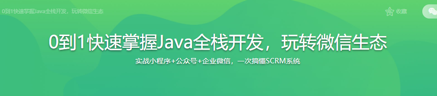 0到1快速掌握Java全栈开发，玩转微信生态|完结无密