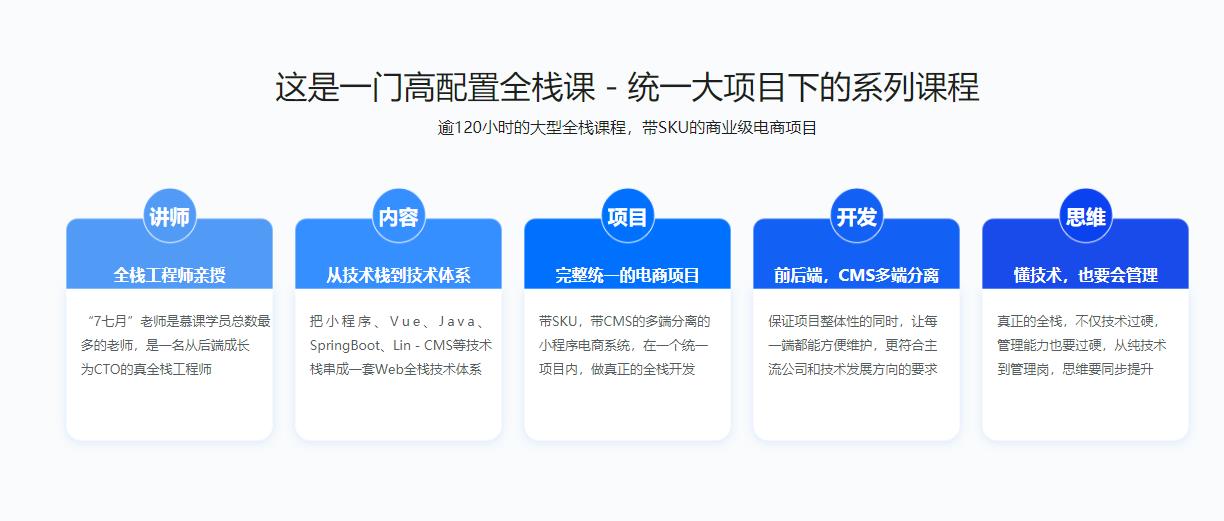 从Java到全栈，开发带SKU的真实企业级电商项目（附赠整套UI框架，配套升级Vue3.0内容）