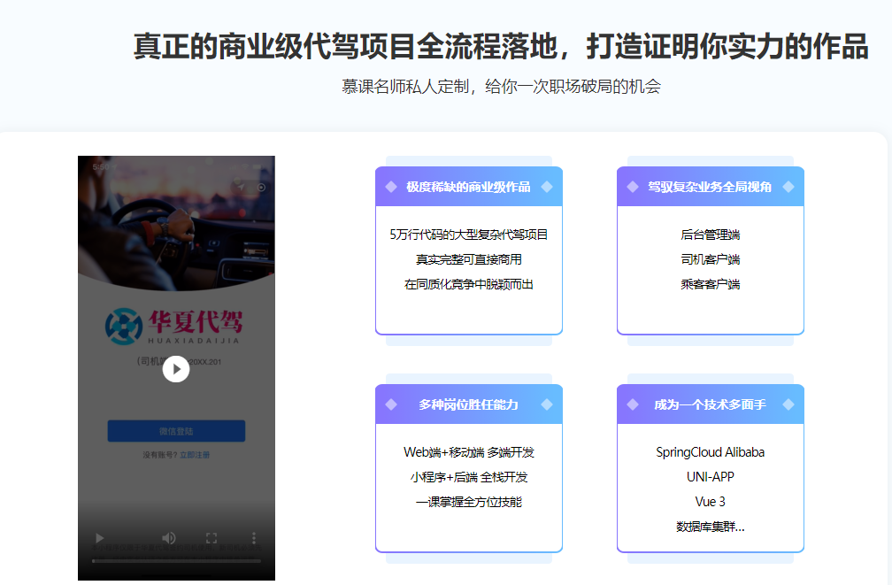 【微体系】多端全栈项目实战：商业级代驾全流程落地无密下载
