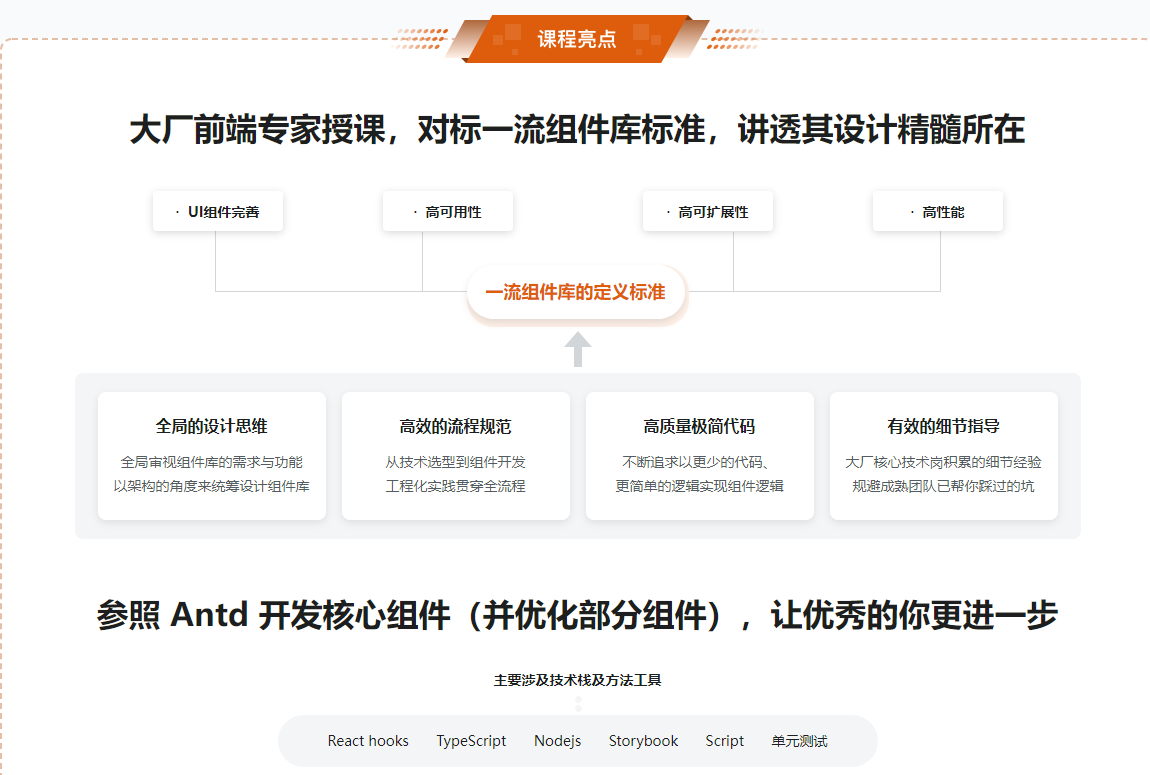 高级前端进阶必修：自主打造高扩展的业务组件库无密分享