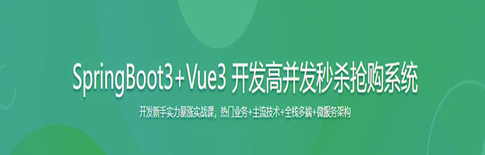 SpringBoot3+Vue3 开发高并发秒杀抢购系统-官方同步