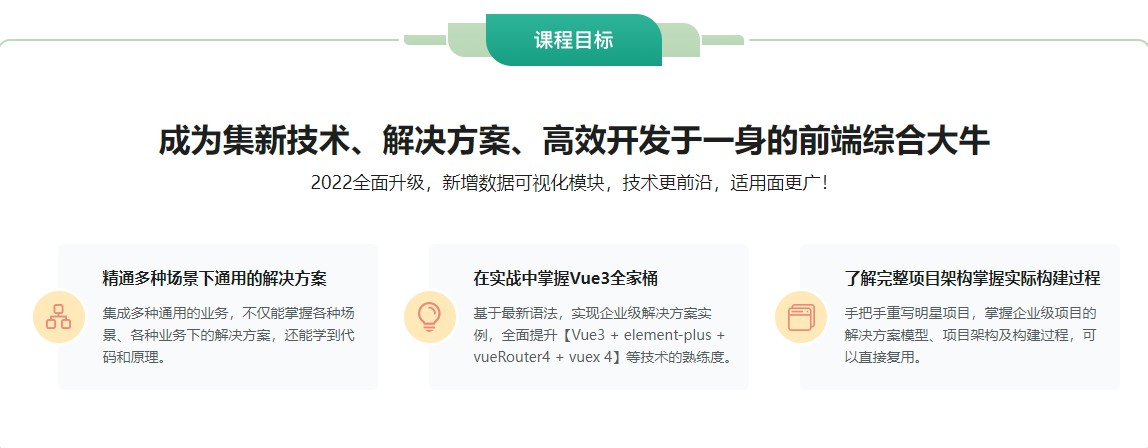 2023全新升级，基于Vue3新标准，打造后台综合解决方案[课件+源码+电子书]